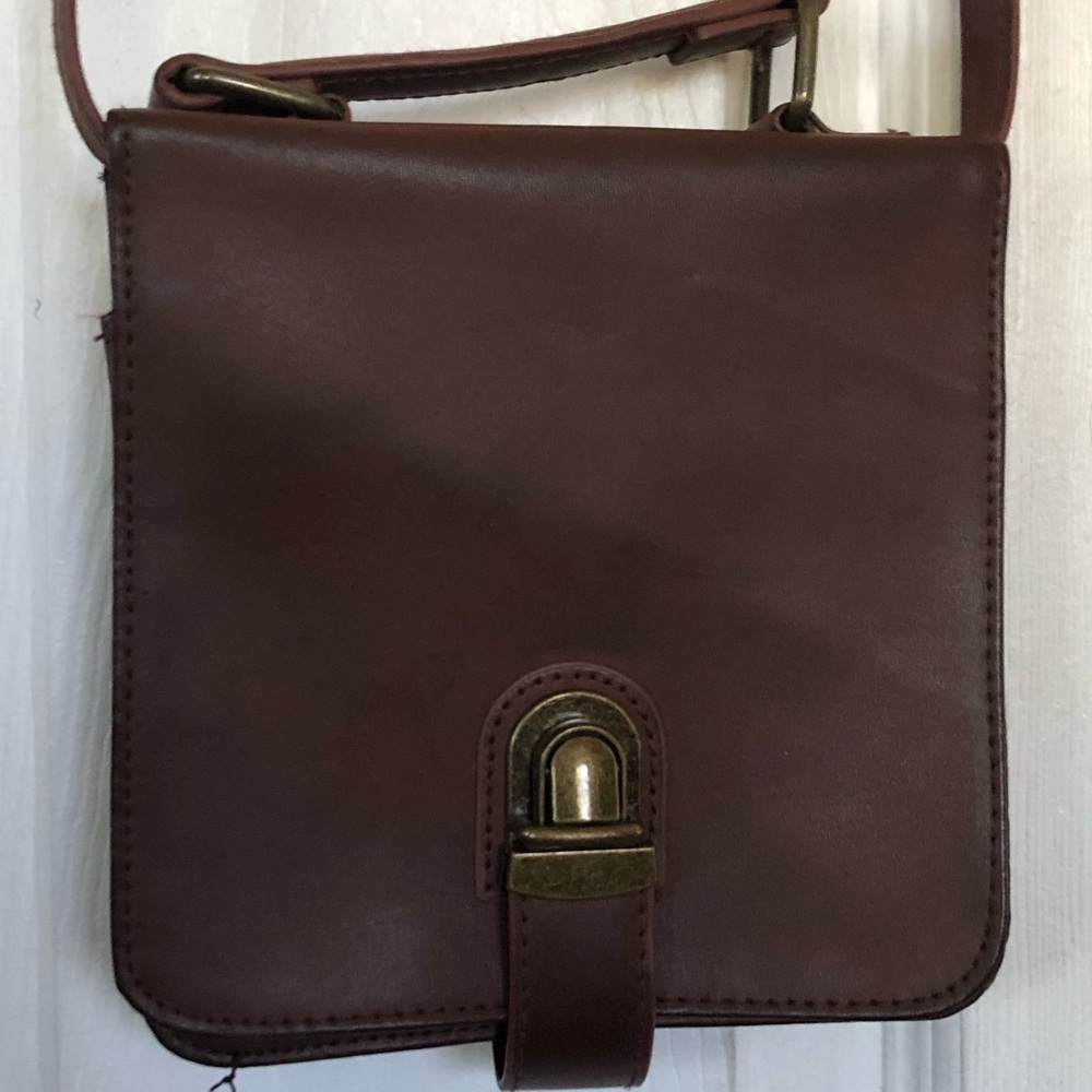 Merona Burgundy Buckle Crossbody Bag